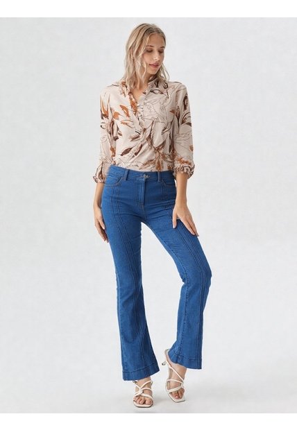 Blusa Para Mujer Manga 3/4 Taupe Marca L&H Ref. 1F412731