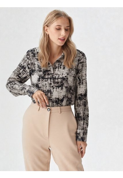 Blusa Para Mujer Manga Larga Gris Oscuro Marca L&H Ref. 2J412283