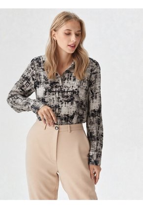 Blusa Para Mujer Manga Larga Gris Oscuro Marca L&H Ref. 2J412283