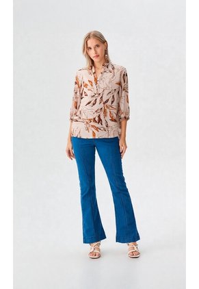 Blusa Para Mujer Manga 3/4 Taupe Marca L&H Ref. 1F412731