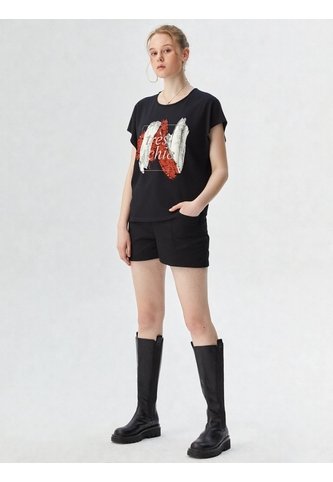 Camiseta Para Mujer Manga Corta Negro Marca L&H Ref. 5G409264 L&H