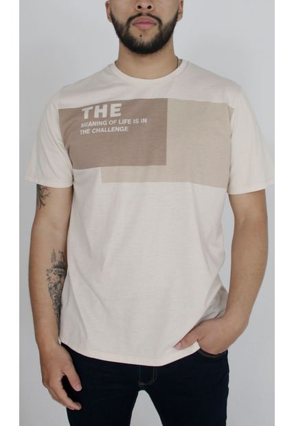 Camiseta Para Hombre Beige Marca L&H