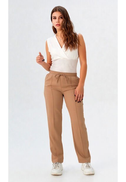 Pantalon Para Mujer Taupe Marca L&H