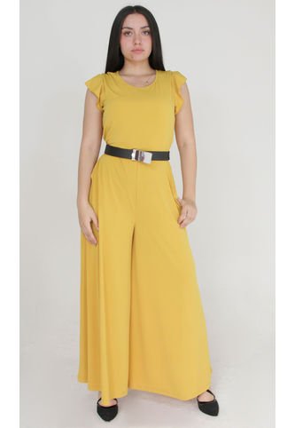 Enterizo Para Mujer Manga Corta Mostaza Marca L&H L&H