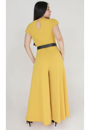 Enterizo Para Mujer Manga Corta Mostaza Marca L&H