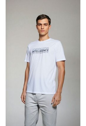 T-Shirt Para Hombre Manga Corta Blanco Marca L&H