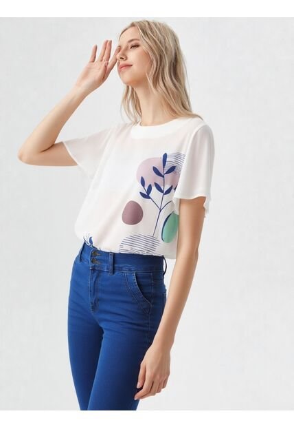 Blusa Para Mujer Manga Corta Verde Marca L&H Ref. 4R412124