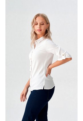 Blusa Para Mujer Manga 3/4 Crudo Marca L&H Ref. 1F412457