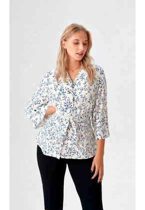 Blusa Para Mujer Manga 3/4 Azul Marca L&H Ref. 1F412697