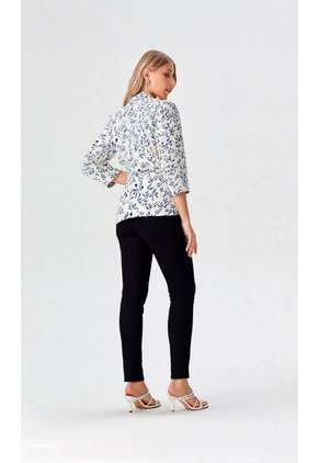 Blusa Para Mujer Manga 3/4 Azul Marca L&H Ref. 1F412697