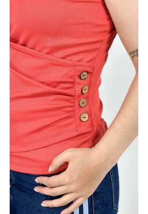 Camiseta Para Mujer Manga Sisa Rojo Marca L&H