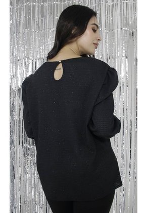 Blusa Para Mujer Manga 3/4 Negro Marca L&H