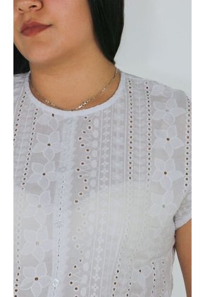 Blusa Para Mujer Manga Corta Blanco Marca L&H Ref. 1F412686