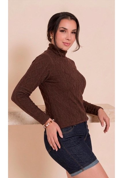 Camiseta Para Mujer Manga Larga Cafe Marca L&H Ref. 1F409576