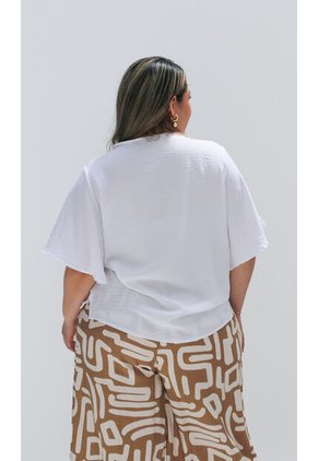 Blusa Para Mujer. Manga Corta Blanco Marca L&H Ref. 7K612008