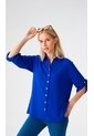 Blusa Para Mujer Manga 3/4 Azul Rey Marca L&H Ref. 1F412617 de L&H