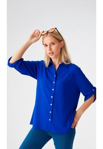 Blusa Para Mujer Manga 3/4 Azul Rey Marca L&H Ref. 1F412617 L&H