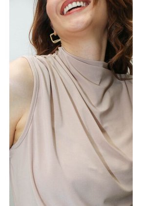 Camiseta Para Mujer Manga Sisa Beige Marca L&H