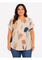 Blusa Para Mujer. Manga Corta Beige Marca L&H Ref. 4R612037 de L&H
