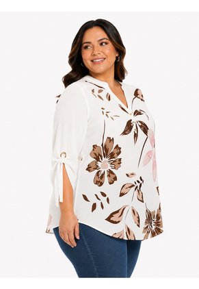 Blusa Para Mujer. Manga 3/4 Cafe Marca L&H Ref. 4R612038