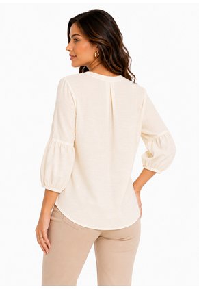 Blusa Para Mujer Manga 3/4 Amarillo Marca L&H Ref. 4R412133