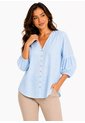 Blusa Para Mujer Manga 3/4 Azul Marca L&H Ref. 4R412133 de L&H