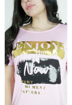 Camiseta Para Mujer Rosado Marca L&H