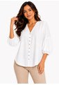 Blusa Para Mujer Manga 3/4 Blanco Marca L&H Ref. 4R412133 de L&H