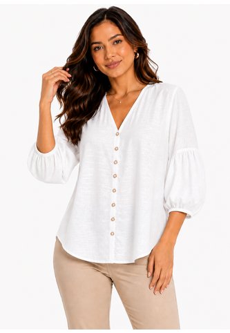 Blusa Para Mujer Manga 3/4 Blanco Marca L&H Ref. 4R412133 L&H