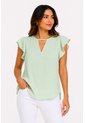 Blusa Para Mujer Manga Sisa Verde Marca L&H Ref. 4R412130 de L&H