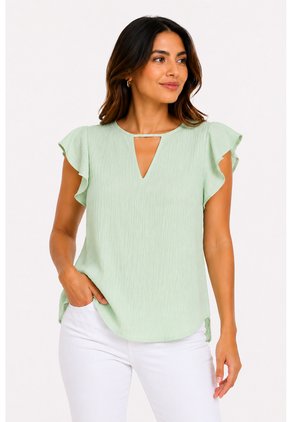 Blusa Para Mujer Manga Sisa Verde Marca L&H Ref. 4R412130