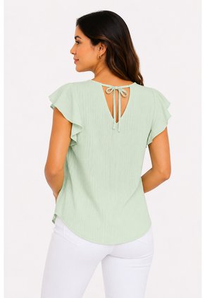 Blusa Para Mujer Manga Sisa Verde Marca L&H Ref. 4R412130
