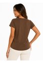 Camiseta Para Mujer Manga Corta Cafe Marca L&H Ref. 4R409243 de L&H