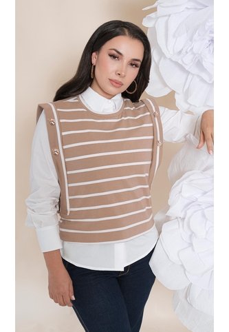 Camiseta Para Mujer Manga Corta Cafe Marca L&H Ref. 4R409242 L&H