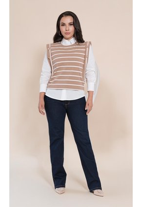 Camiseta Para Mujer Manga Corta Cafe Marca L&H Ref. 4R409242