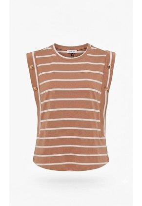 Camiseta Para Mujer Manga Corta Cafe Marca L&H Ref. 4R409242