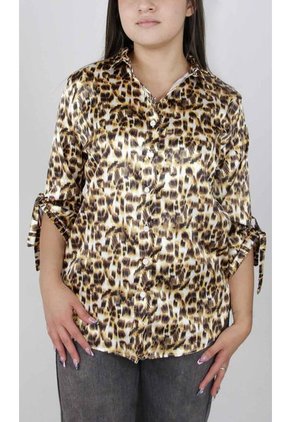 Blusa Para Mujer Manga 3/4 Cafe Marca L&H