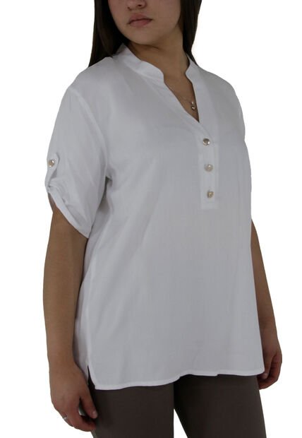 Blusa Para Mujer Manga Corta Blanco Marca L&H Ref. 1F412391