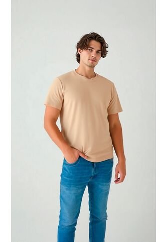 T-Shirt Para Hombre Beige Marca L&H L&H