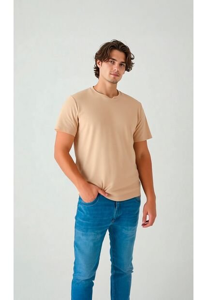 T-Shirt Para Hombre Beige Marca L&H