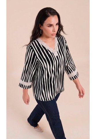 Blusa Para Mujer Manga 3/4 Negro Marca L&H Ref. 5P412305 L&H