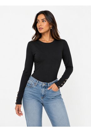 Camiseta Para Mujer Manga Larga Negro Marca L&H Ref. 4R409238