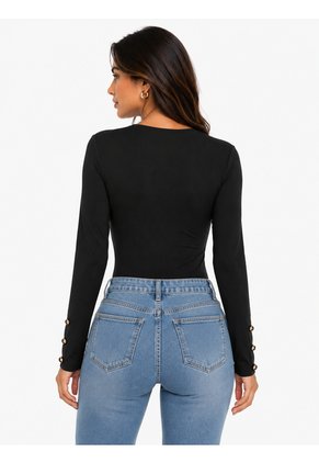 Camiseta Para Mujer Manga Larga Negro Marca L&H Ref. 4R409238