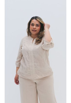 Blusa Para Mujer. Manga 3/4 Beige Marca L&H Ref. 1F612230