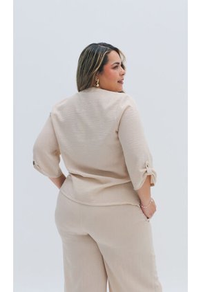 Blusa Para Mujer. Manga 3/4 Beige Marca L&H Ref. 1F612230