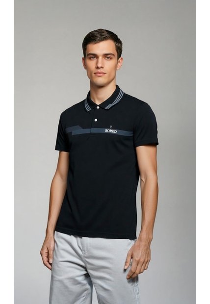 Polo Para Hombre Manga Corta Negro Marca L&H Ref. 4K109130