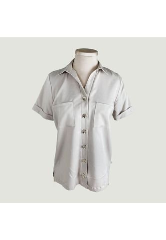 Blusa Para Mujer Manga Corta Beige Marca L&H L&H