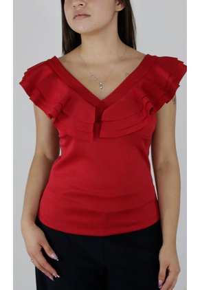 Camiseta Para Mujer Manga Sisa Rojo Marca L&H