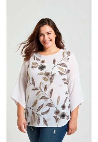 Blusa Para Mujer. Manga 3/4 Cafe Marca L&H Ref. 4R612036 L&H