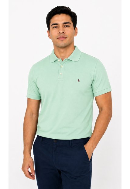 Polo Para Hombre Manga Corta Verde Marca L&H Ref. 4Q109001